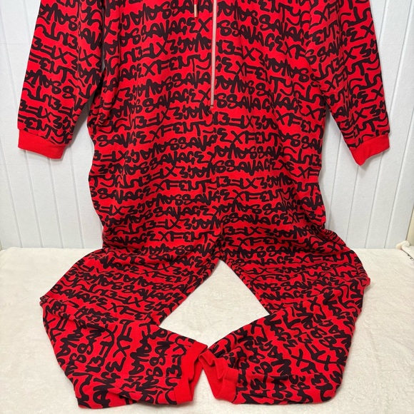 Savage X Fenty By RIHANNA HOODED ONESIE
Red Black Graphic Jumpsuit  Size 22-24 - Picture 3 of 13